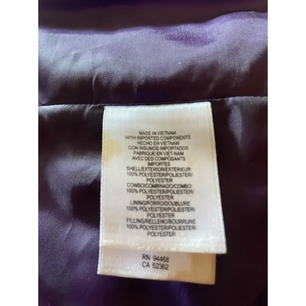 Liz Claiborne Women's Size Large Purple Quilted Jacket‎